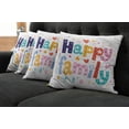 thumbnail image 2 of Ambesonne Colorful Throw Pillow Cover 4 Pack, Happy Family Floral, 24", Multicolor, 2 of 6
