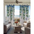 thumbnail image 6 of Blue Floral Spring Blackout Curtains for Bedroom Living Room Darkening Curtains 84 Inch Length 2 Panels Set Summer Farmhouse Botanical Wooden Window Curtain Window Treatment Grommet Drapes 42"x84", 6 of 9