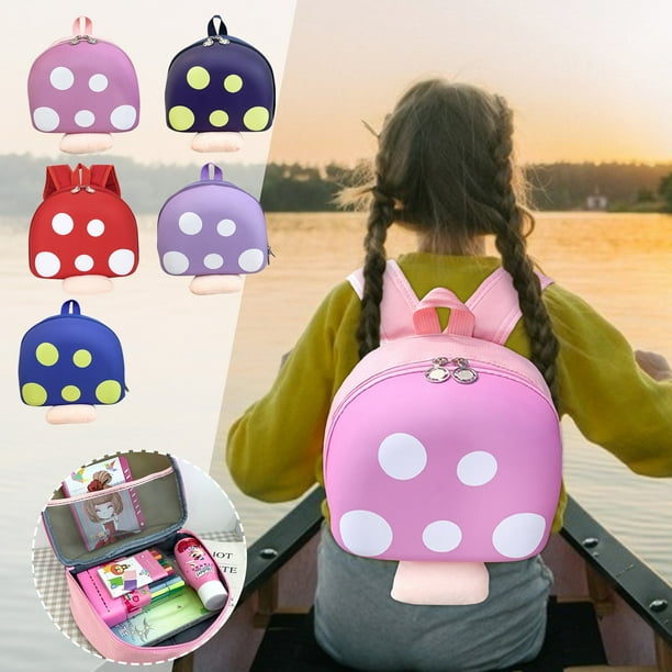 Mochila Escolar Xihbxyly Poliéster Gran Capacidad Diseño de hongos