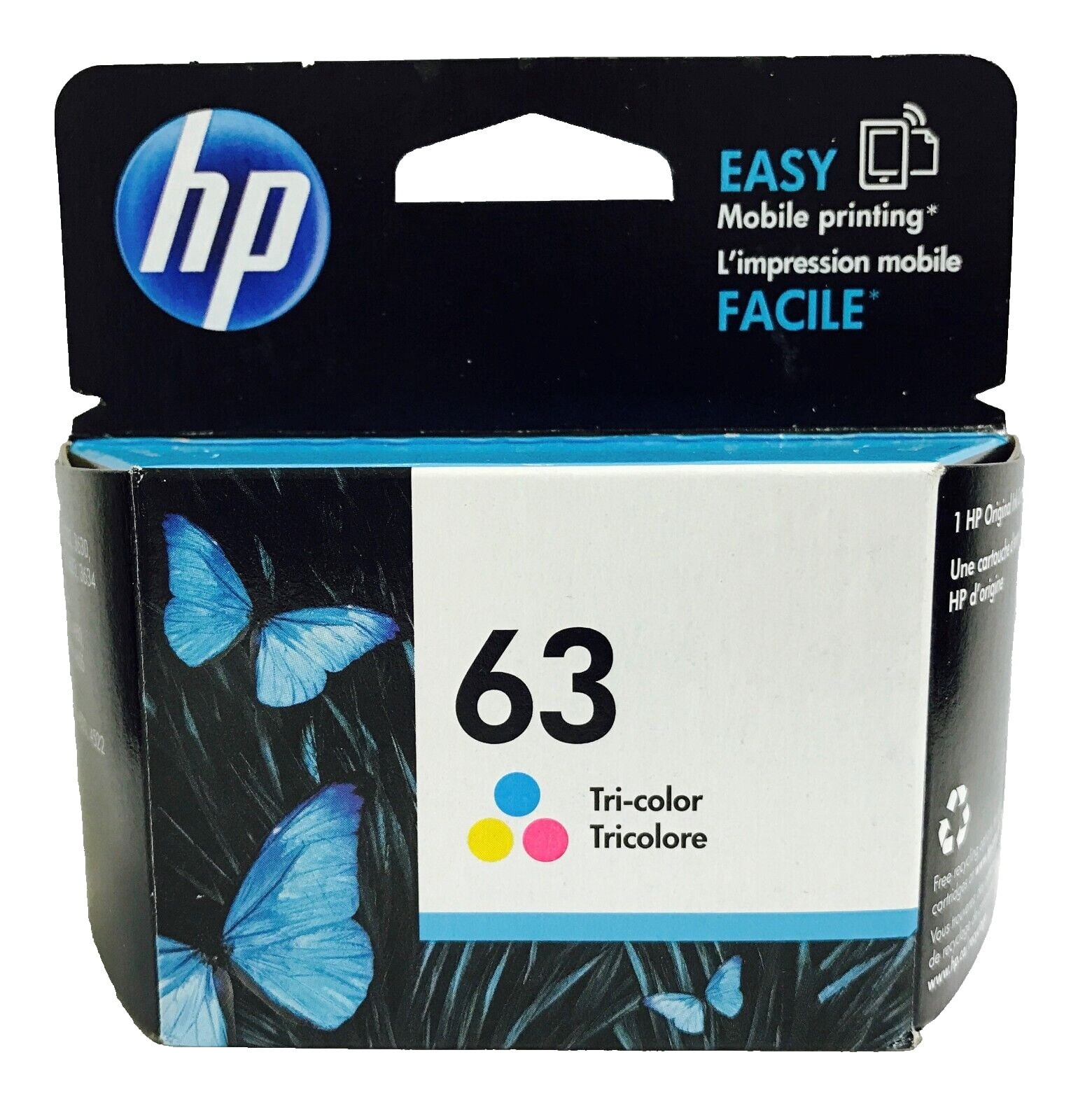 Original 63 Tri-Color Standard Yield Ink Cartridge (F6U61AN)