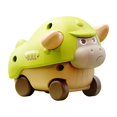 thumbnail image 4 of Mini Animal Press Toy Car | Cow-Themed Wind-Up Vehicle | Cute Interactive Rolling Car with Music & Sound | ABS Material | Assorted Colors | Sensory Learning Toy | 1 Pack, 4 of 8