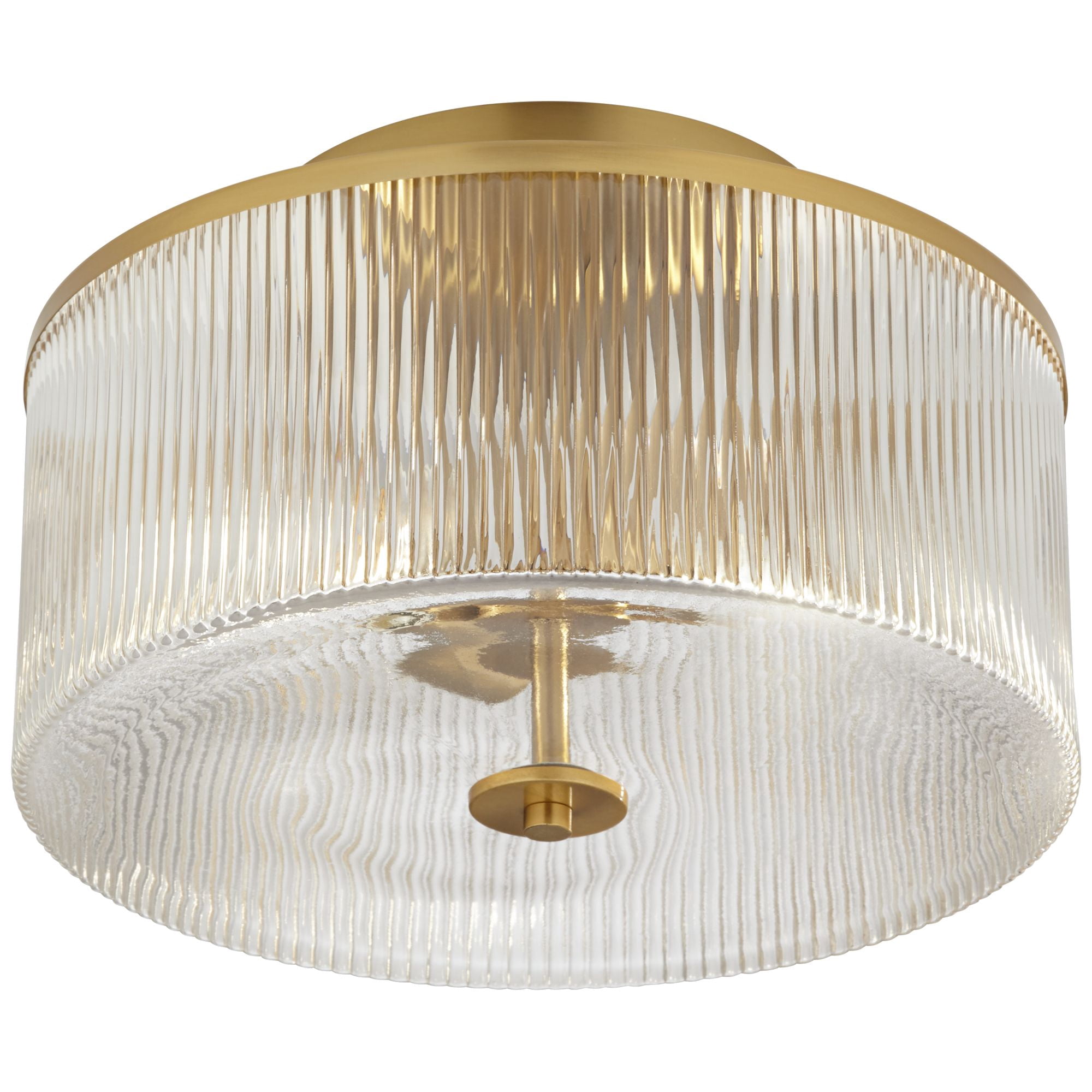 Possini Euro Design McKenzie 14" Mid Century Modern 2-Light Semi Flush-Mount Ceiling Light Fixture Kitchen Drum Warm Brass Finish