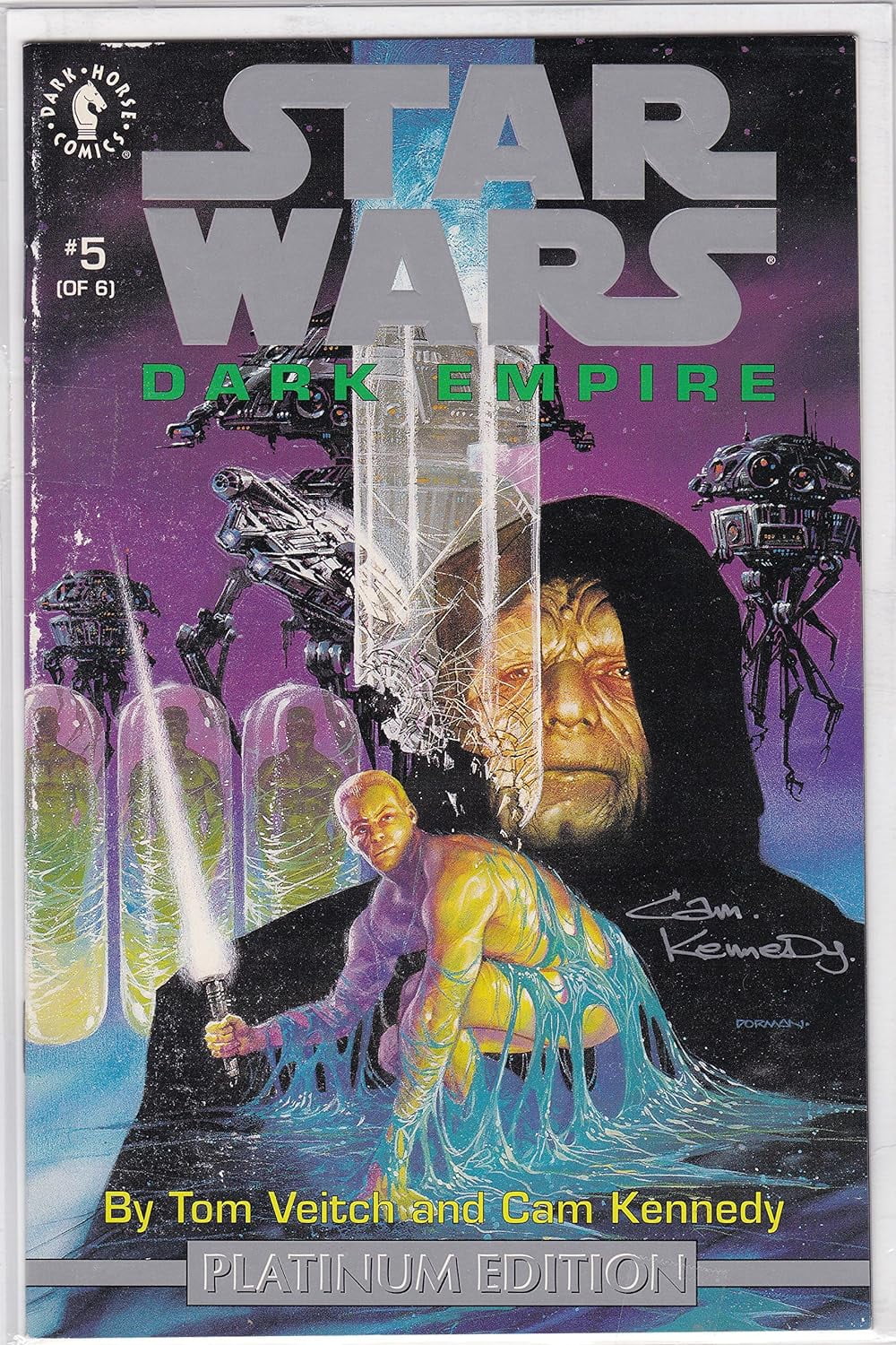 Star Wars Dark Empire #5 Platinum Variant GOOD/VERY GOOD Signed