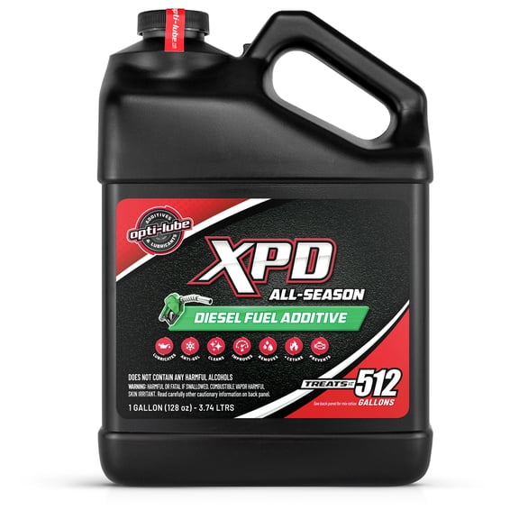 Opti-Lube XPD Diesel Fuel Improver Automotive Additive Bottle, 1 Gallon (Treats 512 Gallons)