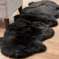 thumbnail image 5 of Genuine Sheepskin Rug Extra Soft Natural Pelt Black , Double Pelt 2' X 6', 5 of 5