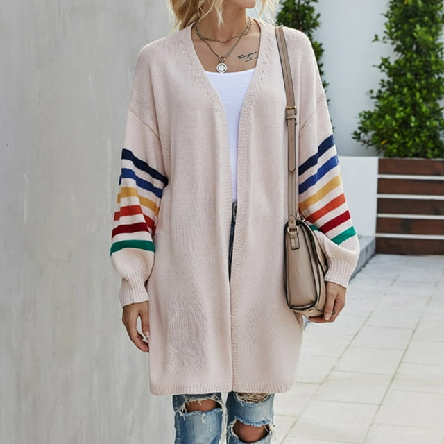 Puntoco - Cárdigan de manga larga con estampado de cuello en V y moda sexy para mujer Puntoco Puntoco-4049