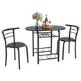 thumbnail image 3 of Furmax 3 Piece Wood and Metal Dining Set, Small Dining Table for 2 ,for Living Room, Dining Room, Kitchen, Brown, 3 of 9