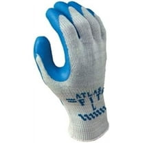 SHOWA Atlas Fit Work Gloves - Rubber Latex Coated, Unisex - Pair, Large, Gray