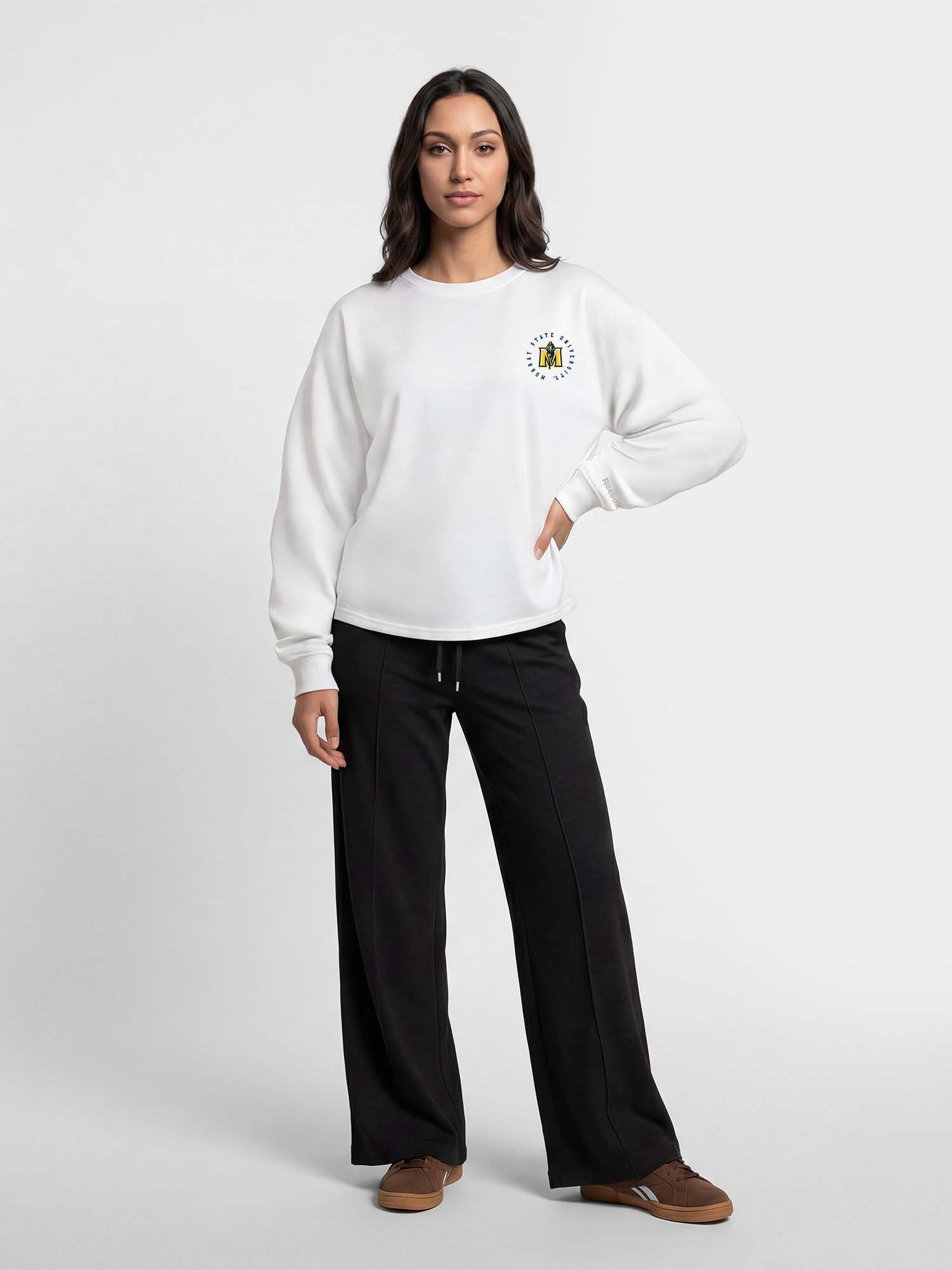 Murray State Racers Reebok Womens White Heavyweight Cotton Long Sleeve Pullover
