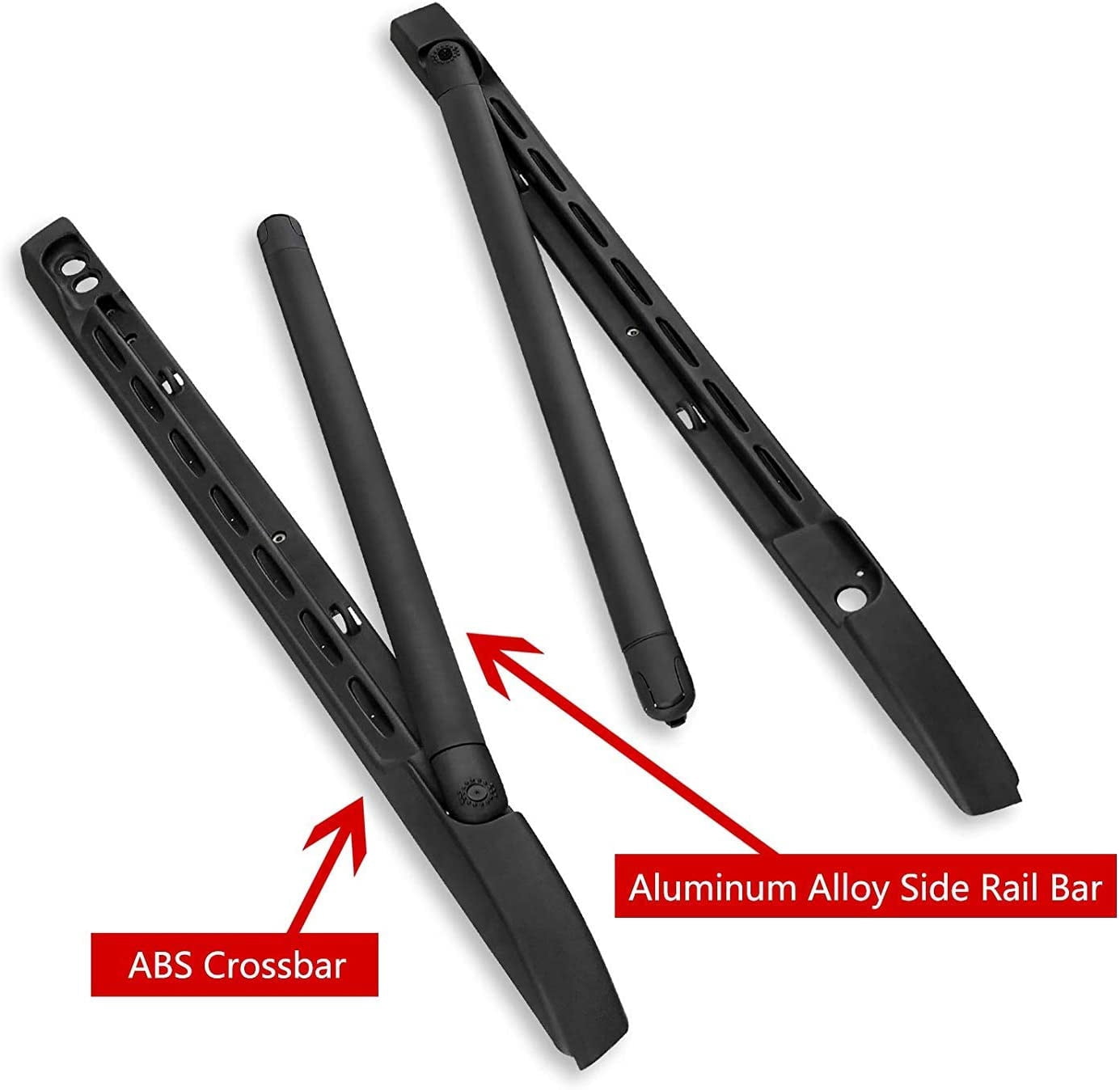 ROSY PIXEL Roof Rack Set for Toyota Tacoma Double Cab 2005-2023 Black (2Pcs Cross Bars& 2Pcs Side Rails)