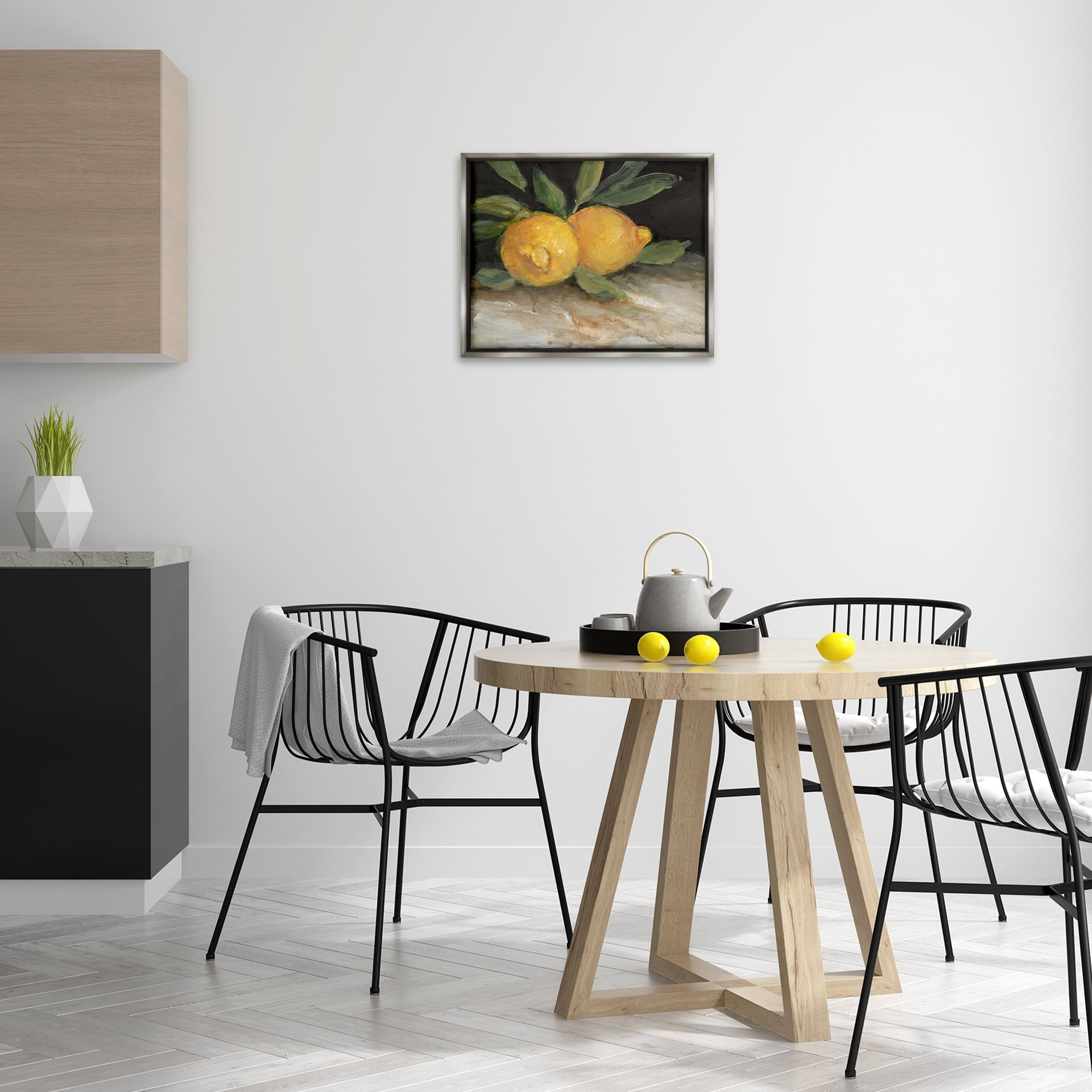 Stupell Industries Traditional Lemons Duo Food & Beverage Painting Gray Floater Framed Canvas Art Print Wall Art, 21 x 17