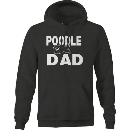 Poodle Dad Pet Parent Dog Puppy Animal Hoodie for Big Men 3XL Dark Grey