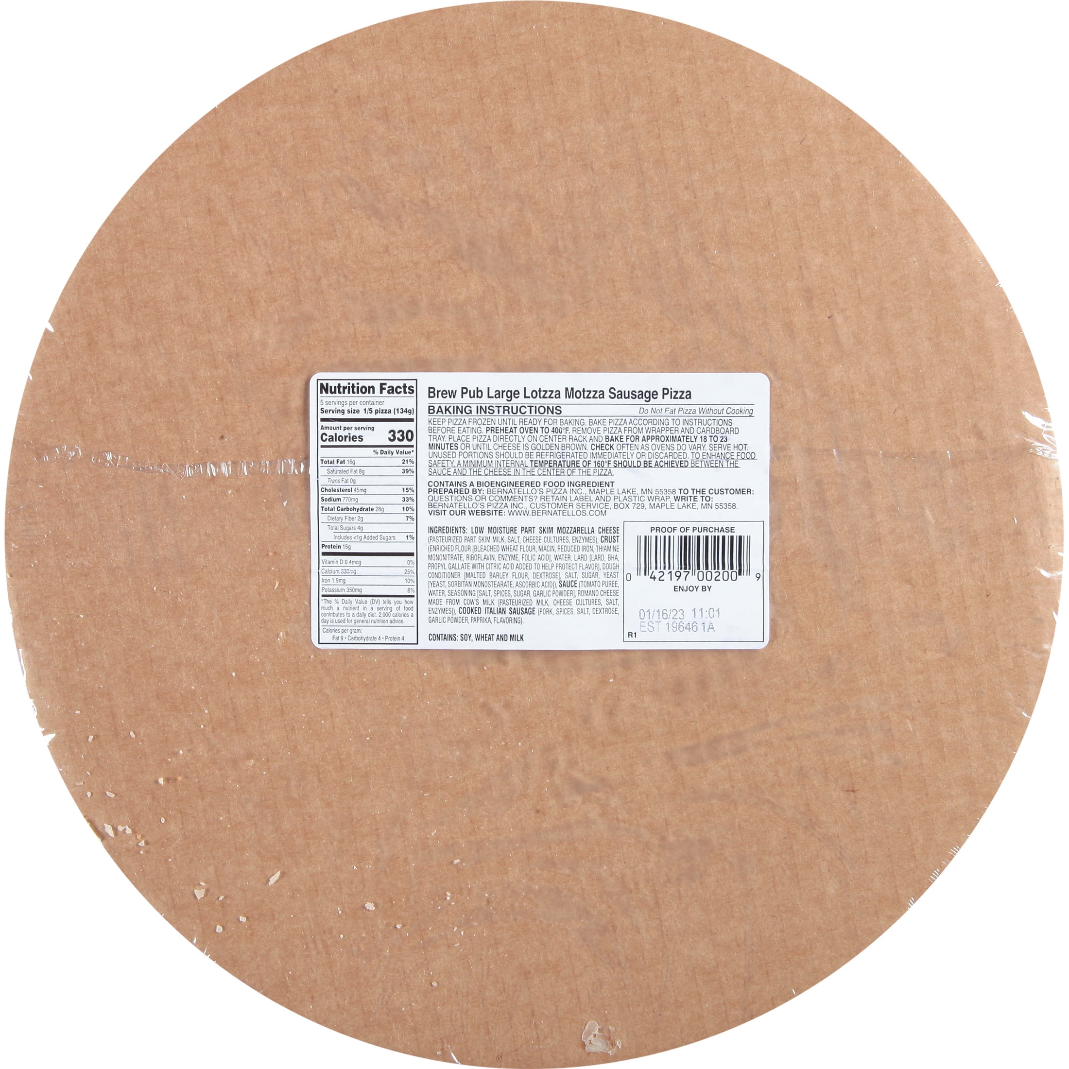 Brew Pub Pizza Lotzza Motzza Sausage Pizza 23.57 oz