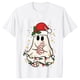 thumbnail image 3 of Camisetas de libro de fantasma de Navidad para mujer, ropa de libro de lectura de fantasma, camisetas de Navidad de manga corta, camisetas casuales de moda, Tops, 3 of 5