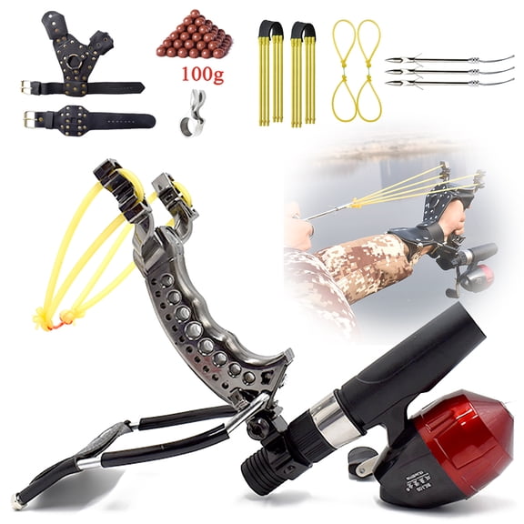 Runzkzy Multifunctional Shooting Fish Slingshot Powerful Catapult Hunting Bow Fishing SlingShot Kit