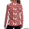 thumbnail image 3 of Xoenoiee Christmas Snowman Candy Snowflake Print Womens Golf Shirt Xmas Long Sleeve UPF 50+ Polo V Neck Workout Tops Sun Protection for Golf Tennis Pickleball Running Gym Workout, Size S, 3 of 7