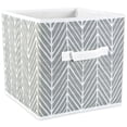 thumbnail image 3 of DII 11" Square Polyester Cube Herringbone Storage Bin in Gray (Set of 2), 3 of 7