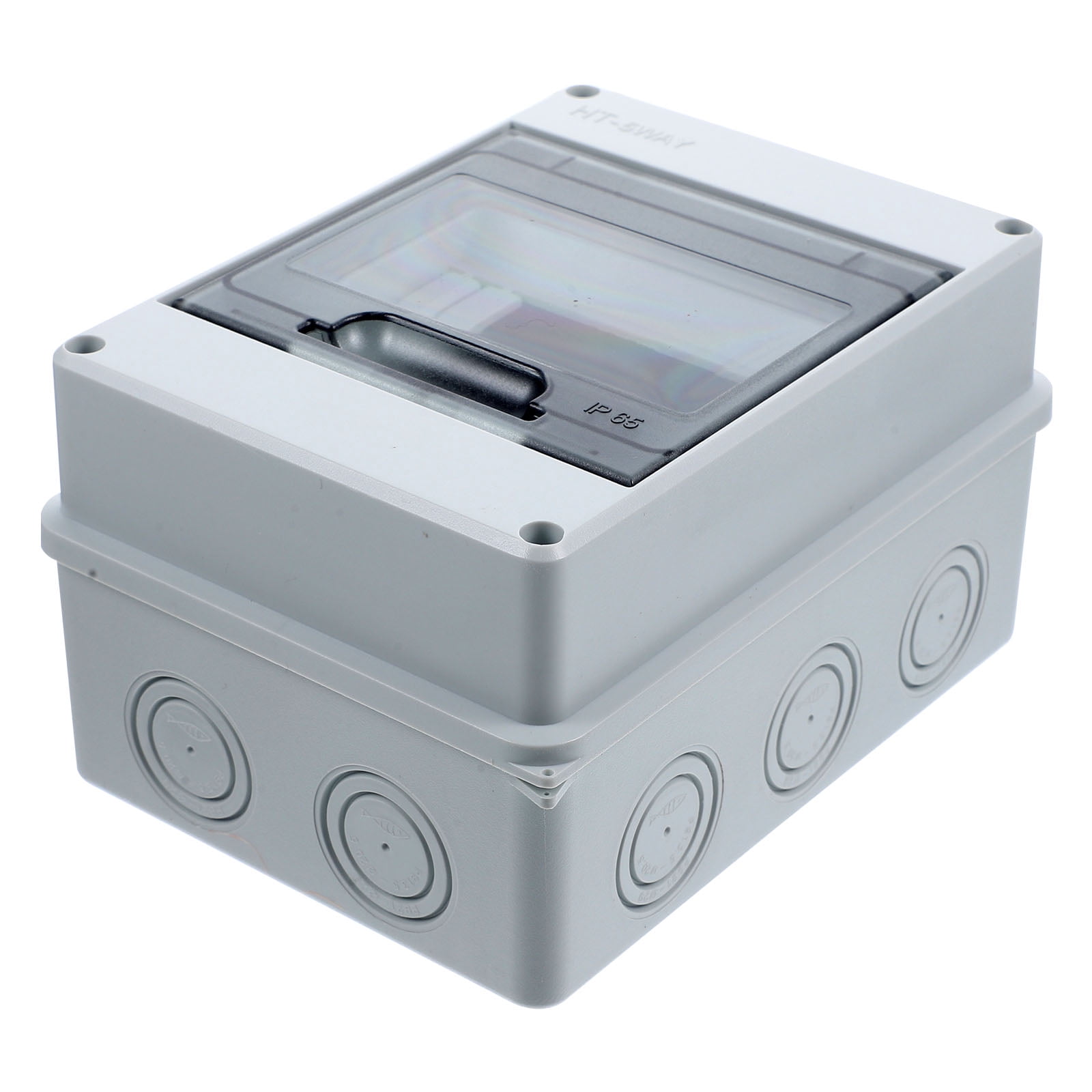 Askfic Circuit Breaker Box 5-Way Rail Power Distribution Box for Indoor/ Breaker 6.02"X4.45"X3.58"