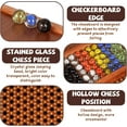 thumbnail image 3 of 15 Inch Wooden Chinese Checkers Board Game Set 72 Glass Marbles Dual Sided Storage Drawer Educational Travel Indoor, 3 of 7