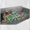 thumbnail image 6 of Olympics Soft Flannel Fleece Blanket, Pictograms of the Summer Sports Sailing Wrestling Boxing Fencing Weightlifting, Cozy Plush for Indoor and Outdoor Use, 60" x 80", Green Purple, by Ambesonne, 6 of 6