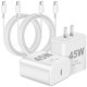 thumbnail image 1 of Adaptador de Carga SpeedScope 45W Rápido USB-C Paquete de 2 con Cable de 3m, 1 of 7