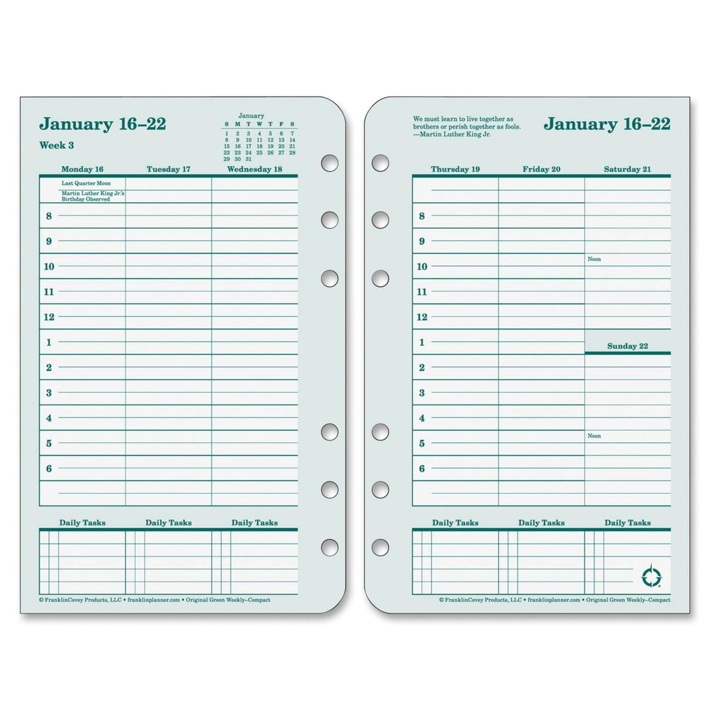 Franklin Covey Original Planner Refill