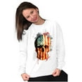 thumbnail image 5 of American Flag Skull Cool Patriotic Plus Size Long Sleeve Graphic Tee Shirt Brisco Brands 2X, 5 of 6