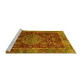 thumbnail image 2 of Ahgly Company Machine Washable Indoor Square Abstract Yellow Modern Area Rugs, 7' Square, 2 of 4