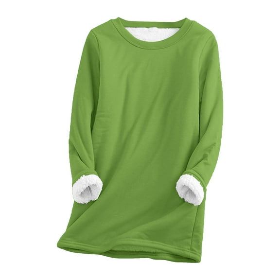 snowsong Thermal Underwear for Women,2024 New Women's Loose Thickened Fluffy Lamb's Wool Warm Fitted Long Sleeve Bottom Shirt,Knit Top,Undershirts Long Sleeve,Casual Tops, Army Green L