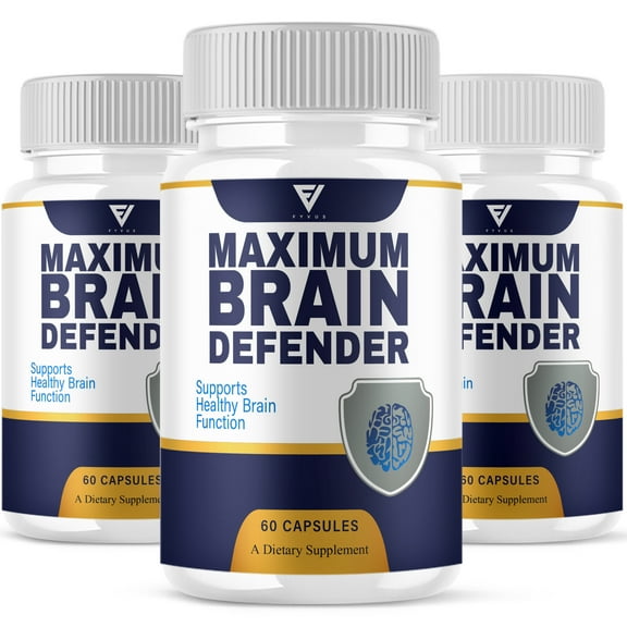 (3 Pack) Brain Defender Advanced Memory Support Supplement BrainDefender Capsules, Brain Defend Max Strength Health & Wellness Multivitamin (180 Capsules)