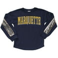 thumbnail image 2 of Girls Youth Gameday Couture  Navy Marquette Golden Eagles Guess Who's Back Long Sleeve T-Shirt, 2 of 3