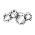thumbnail image 1 of Miroirs Ronds Noirs à 4 Cercles, WB, 1 of 1