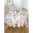thumbnail image 5 of Spring Summer Flower Round Tablecloth 60 inches Eucalyptus Leaves Countryside Linen Waterproof Oil-Proof Table Cloth Round Table Cover for Holiday Party Picnic Dinner Decor Indoor and Outdoor Use, 5 of 9