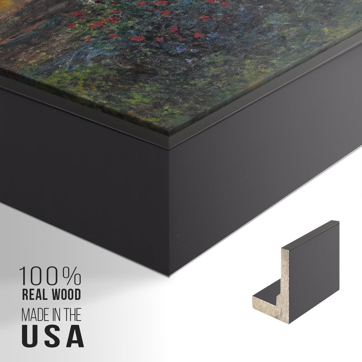Vintage Landscape-CII By Wexford Home Framed in Black Wood Gallery Wrapped Canvas 17 in. x 25 in.