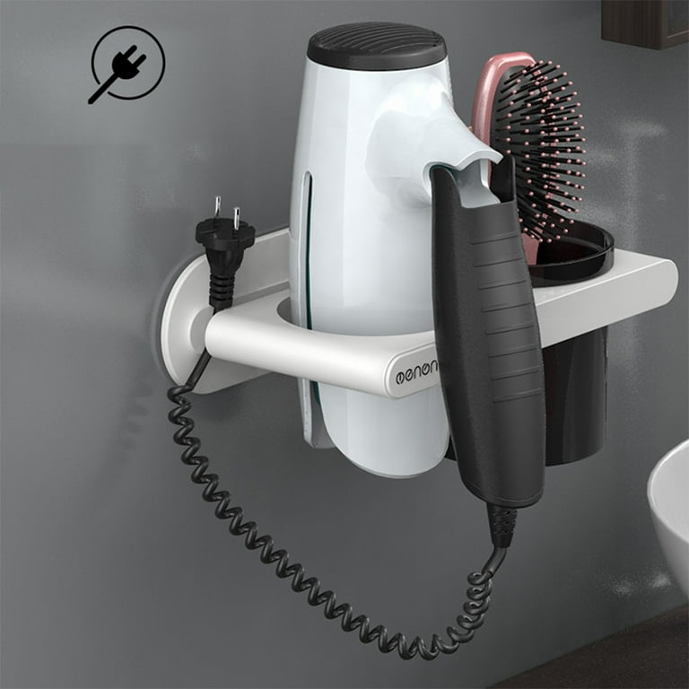 Hair Dryer Holder, Wall Mounted Hair Dryer Storage Rack, Bathroom