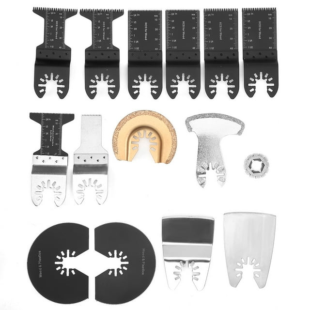 15 Pcs Lames de Scie Oscillantes Universelles Outil de Coupe Multifonctionnel en Acier à Haute Teneur en Carbone