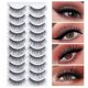thumbnail image 4 of 10 Pairs 3D Self-Adhesive False Eyelashes Soft Realistic Makeup Eyelashes for Cosmetic Use, 4 of 4
