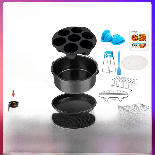 Accesorios para freidoras de aire aptos para juego de parrilla para tartas de 8 en 13 para freidoras de 4,0 a 5,8 qt