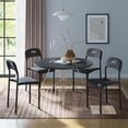 thumbnail image 1 of 4-piece set of plastic dining sillas con metal legs, stackable, easy to assemble, ergonomic back, waterproof y stain-resistant, suitable para outside, oficina, kitchen, sala de estar (negra), 1 of 7