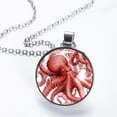thumbnail image 2 of Octopus Women's Glass Circular Pendant Necklace - Stylish Jewelry for Everyday Wear, 2 of 5