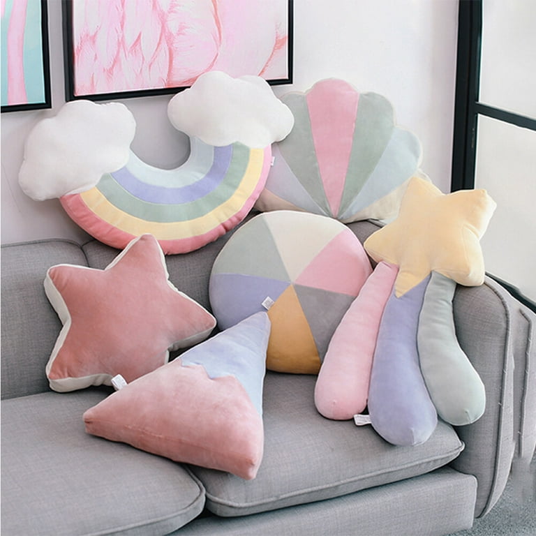 Rainbow shaped throw pillow sales