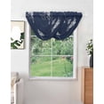 thumbnail image 2 of Navy Blue White Floral Sheer Waterfall Valance Curtains for Window, Abstract Art Summer Botanical Rod Pocket Sheer Topper Swag Curtains for Living Room, Kitchen 38.5"W x 47.2"L, 1 Panel, 2 of 7