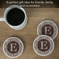 thumbnail image 6 of Thirstystone 4-Pack Monogram Letter E Sandstone Coasters in Iron Holder, 6 of 8