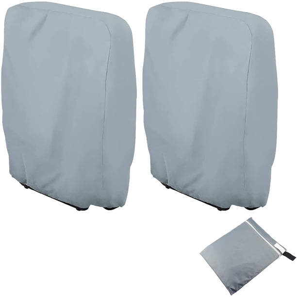 Cubierta Plegable para Tumbona, 2 Piezas Cubierta para Tumbona de Jardín A Prueba de Polvo, Impermeable, Anti-UV, Cubierta para Relajarse en el Jardín 210D Oxford, W71×H110cm (Gris) JAMW Sencillez