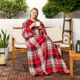 thumbnail image 5 of PAVILIA Wearable Blanket with Sleeves for Adult Women Men, Cozy Fleece Warm Wrap Throw Blanket with Arms, Pocket, Gifts for Christmas, Wife, Red Green Plaid, 5 of 8