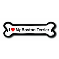 Magnet Me Up I Love My Boston Terrier Dog Bone Magnet Decal, 2x7 In, Vinyl Automotive Magnet