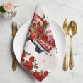 thumbnail image 2 of Valentine's Day Red Truck Cloth Napkins Set of 1 Rose Love Heart Pink Soft Washable Square Dinner Napkins for Party Wedding Restaurant Hotel Cocktail 20x20 Inch, 2 of 9