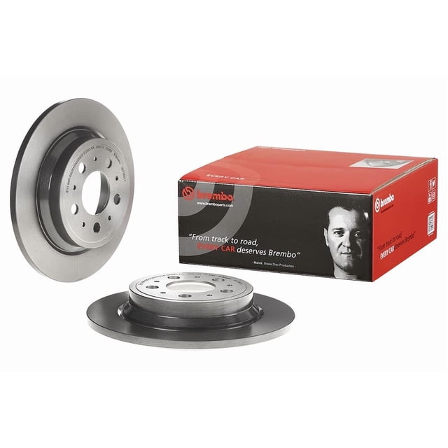 Brembo Brake Rotor 08776511C02 Solid; One Piece Design; Wheel Bolt Pattern 5 x 108 Millimeter; 178.1 Millimeter Hat Inside Diameter; 68 Millimeter Hub Diameter; Gray Cast Iron; Single