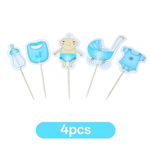 ACDANC 20Pcs Baby Themed Cupcake Toppers and Cake Picks for Baby Shower and Birthday Party (Blue)