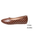 thumbnail image 5 of KIJBLAE Women's Polka Dot Print Low Cut Casual Flats, Slip On Lazy Soft Sole Daily Moccasin Shoes Brown 36, 5 of 9